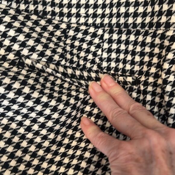 Talbots sz12 black/white check Chatham ankle pant back pockets ankle slits - Picture 9 of 13